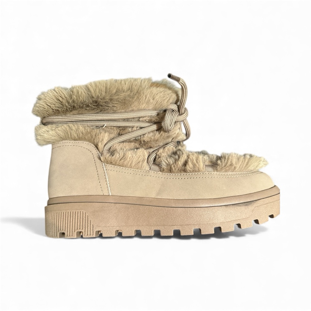 H&M Lace Up Fur Boots Women’s Size 5 - Picture 5 of 5